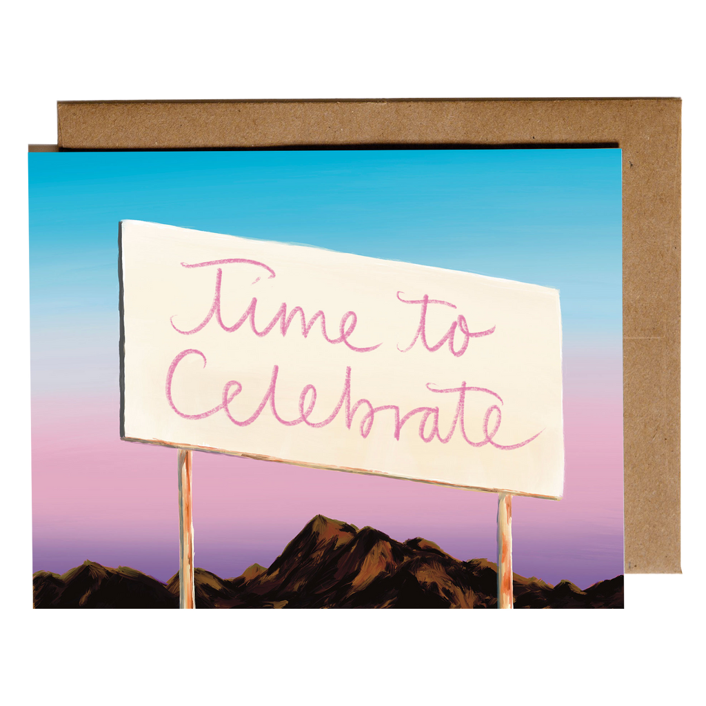 Calligraphy Card | Time to celebrate Desert Billboard