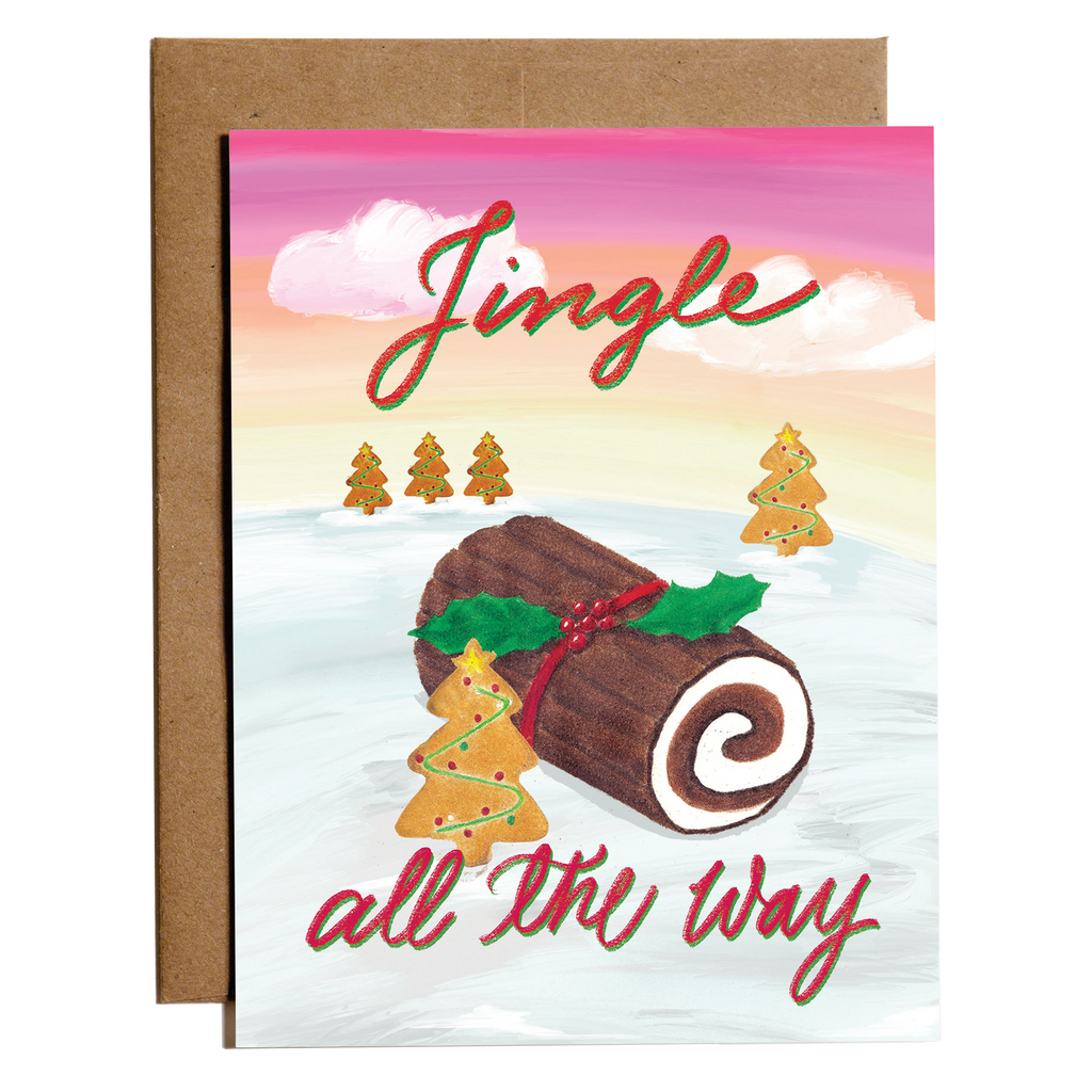Holidays card | Yule Log Cake